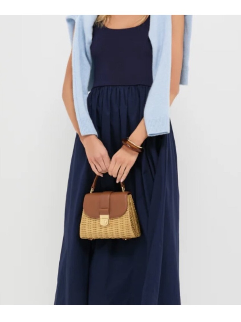 Tuckernuck Navy Tank Mixed Media Midi Juliette Dress XL
